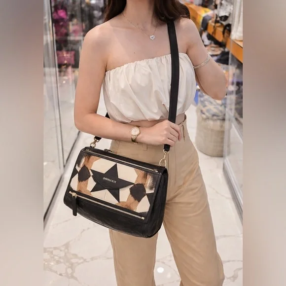 💯Authentic Givenchy PANDORA LEATHER HANDBAG Multi Color MM Size🍀 - Picture 17 of 17